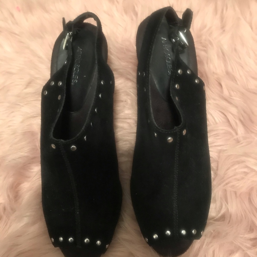 Black Suede Studded Shoe